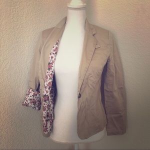 Solaris Tan Floral Blazer L